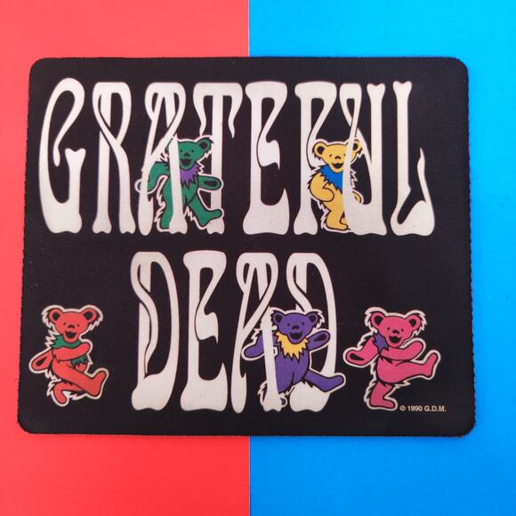 Grateful Dead Dancing Escher Bears Vintage 1990 Original PC Mouse Pad tape head - Picture 1 of 10